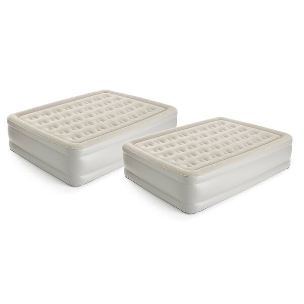 slide 1 of 8, Insta-Bed Raised 19" Queen Air Mattress Airbed with Built In Air Pump (2 Pack)