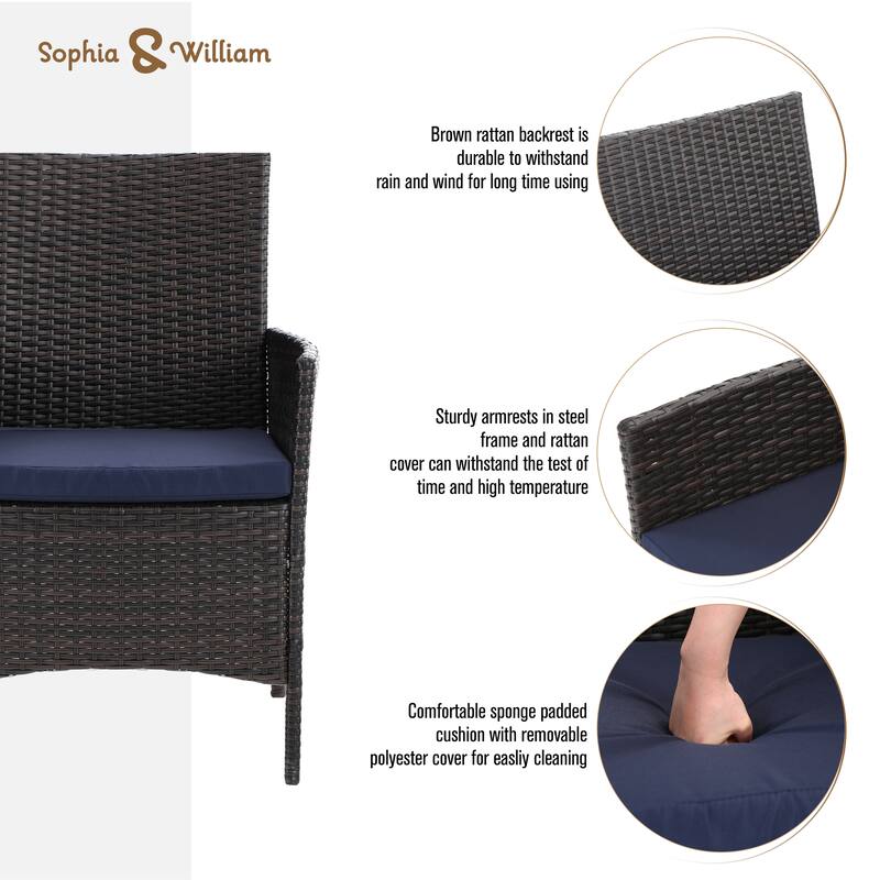 MAISON ARTS Outdoor Patio 6 Pieces Dining Set with Umbrella