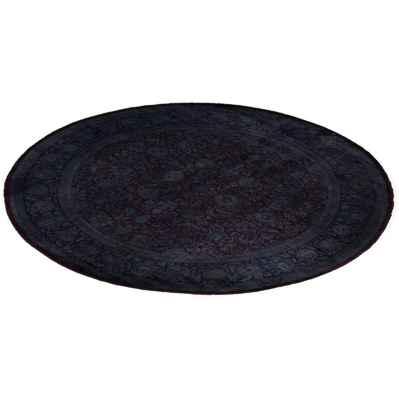 Overdyed One-of-a-Kind Hand-Knotted Area Rug - Black - 8' 1" x 8' 1"