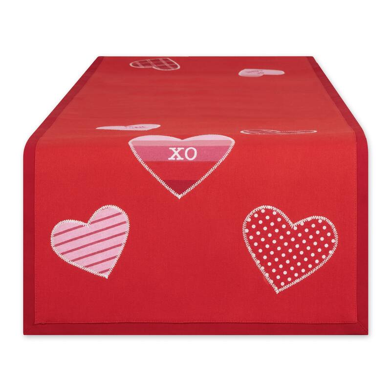Hearts Embellished Table Runner 14x54 - Table Runner, 14x54" - Hearts