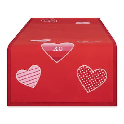 Hearts Embellished Table Runner 14x54 - Table Runner, 14x54"
