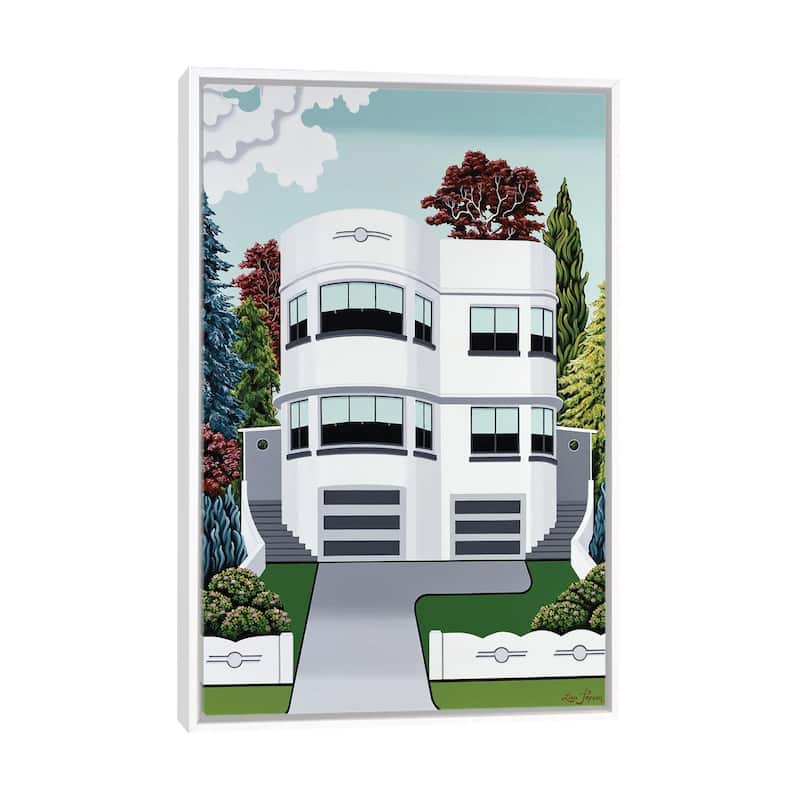 iCanvas "Art Deco Beauty" by Lisa Jepson Framed - White - 48x32