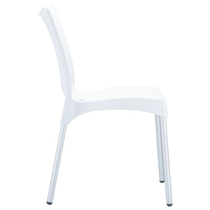 33.25" White Stackable Outdoor Patio Dining Chair