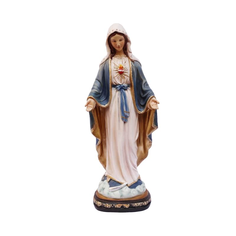 Sacred Heart Standing Mary Figurine with Open Hands - 12"