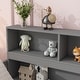 preview thumbnail 5 of 7, Full Wood Montessori Floor Bed w/Bookcase & Shelves,Guardrails, Grey