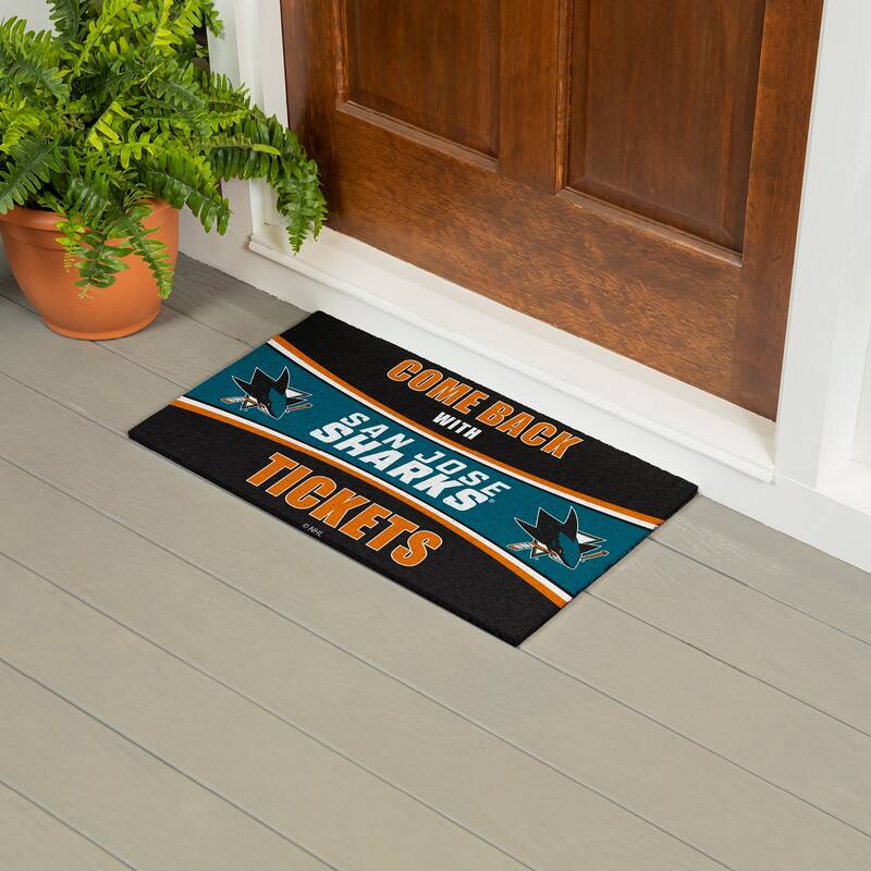 Pittsburgh Penguins 28 in. x 16 in. PVC "Come Back With Tickets" Trapper Door Mat