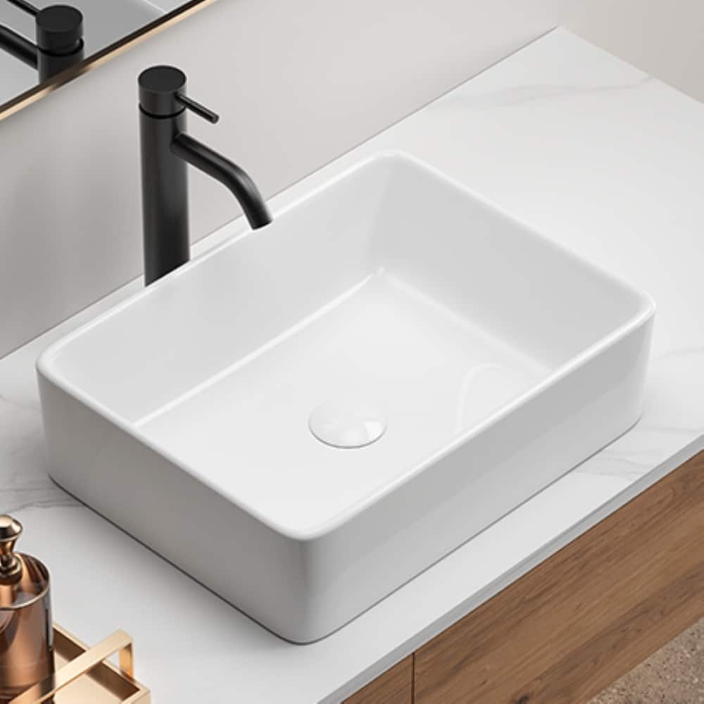 GDFStudio - Rosdale Modern Ceramic Vessel Sink with Above-Counter Design