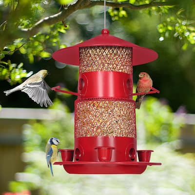 Metal Hanging Hopper Bird Feeder