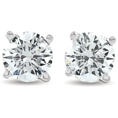 3/4 Ct Diamond Screw Back Studs White Gold Lab Grown Eco Friendly