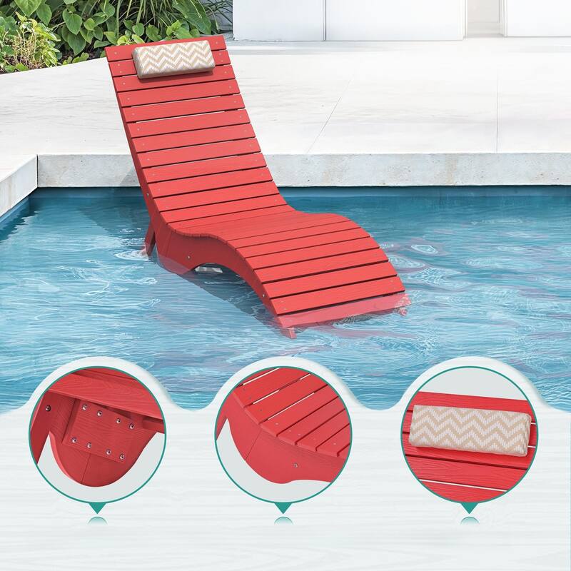 HDPS Water-Resistance Outdoor Chaise Lounges for Use in the Pool, Patio, Garden
