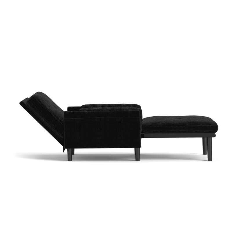 Corduroy Convertible Sofa, Ergonomic Lounge Chair and Bed