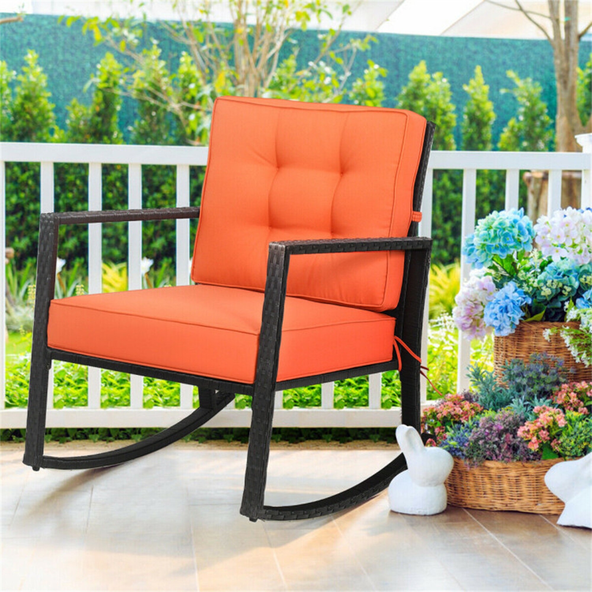 Rocking Chair Orange Outdoor Chair Cushions Orange Wicker Outdoor