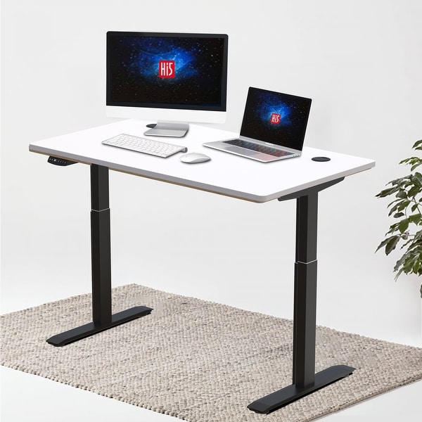 Hi5 Electric Height Adjustable Standing Desks with Rectangular Tabletop (63"x 27.5") with 4 Color Options. Opens flyout.