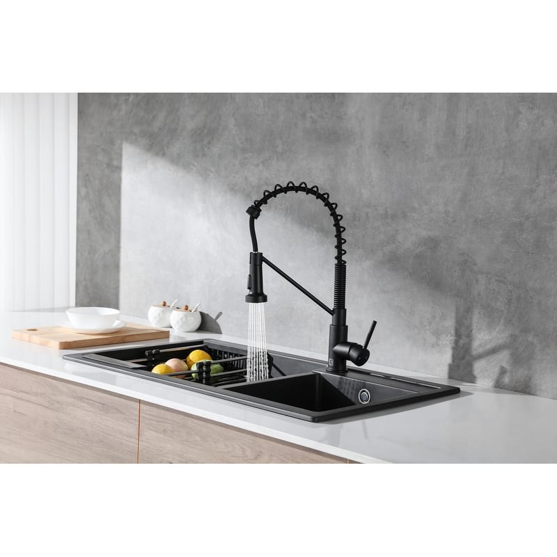 Indigo Home Single Handle Pull Down Sprayer Kitchen Faucet
