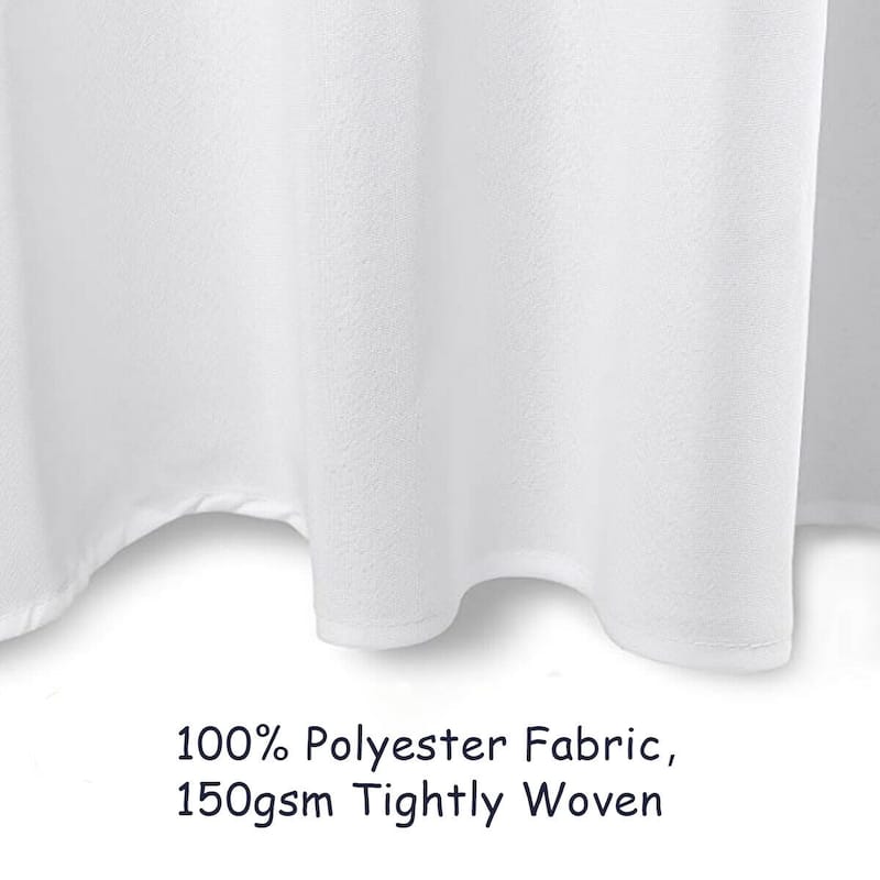 90 Inch Round Polyester White Tablecloth with Stain and Resistant Wrinkle Free for Dining Table Decor