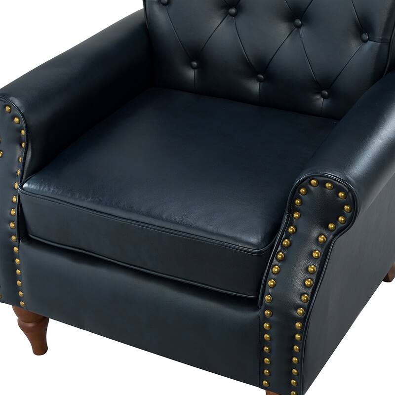 Mycenae Upholstered Accent Armchair with Nailhead Trim