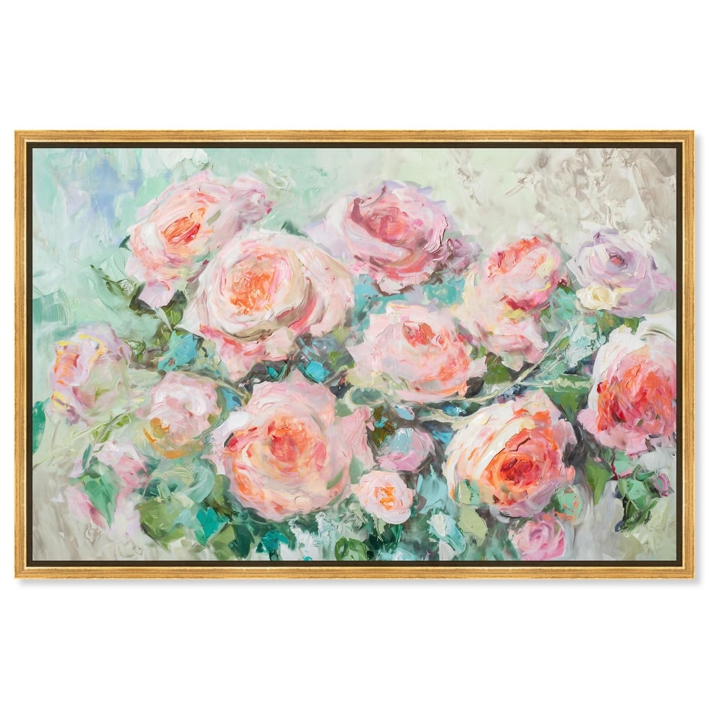 Cabbage Rose Charm Canvas by Art Remedy