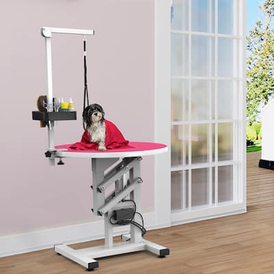 24'' W Adjustable Pet Electric Grooming Table Pink - Blue