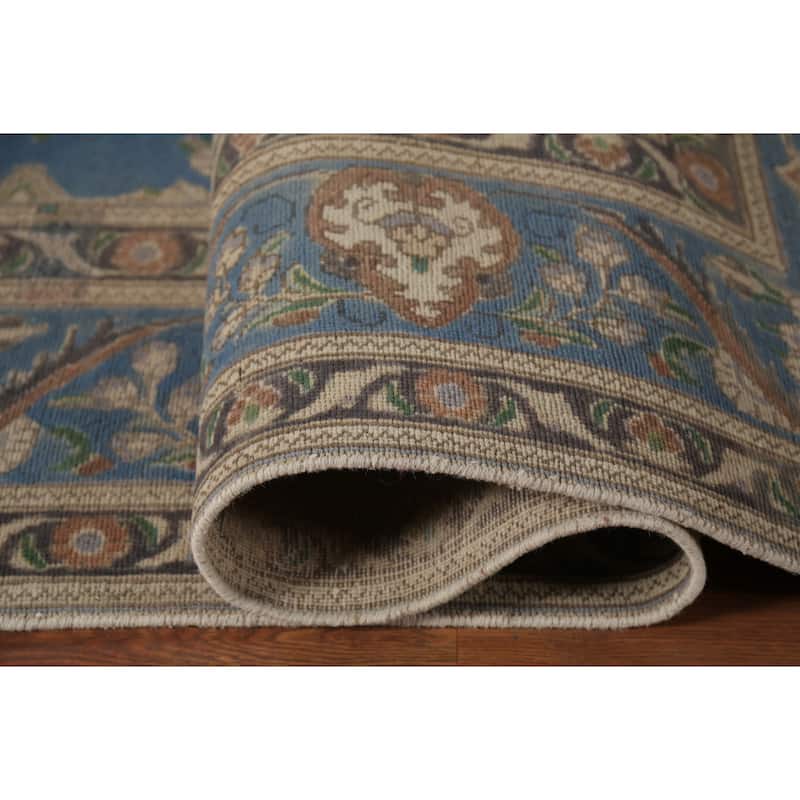 Tabriz Persian Vintage Area Rug Hand-Knotted Geometric Wool Carpet - 9'10"x 12'9"