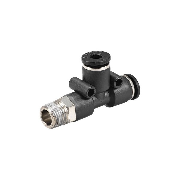 Plastic Tee Push To Connect Tube Fittings 4mm OD x 1/8NPT Male Thread Push Lock
