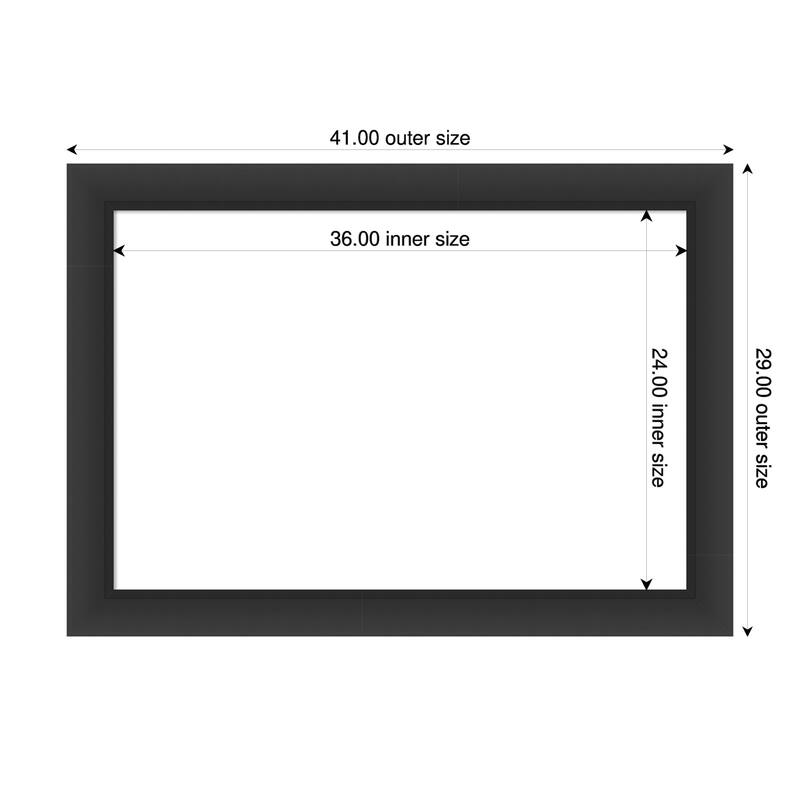 Sloped Framed Dry Erase Magnetic Board - 41 x 29 in - Sloped Black