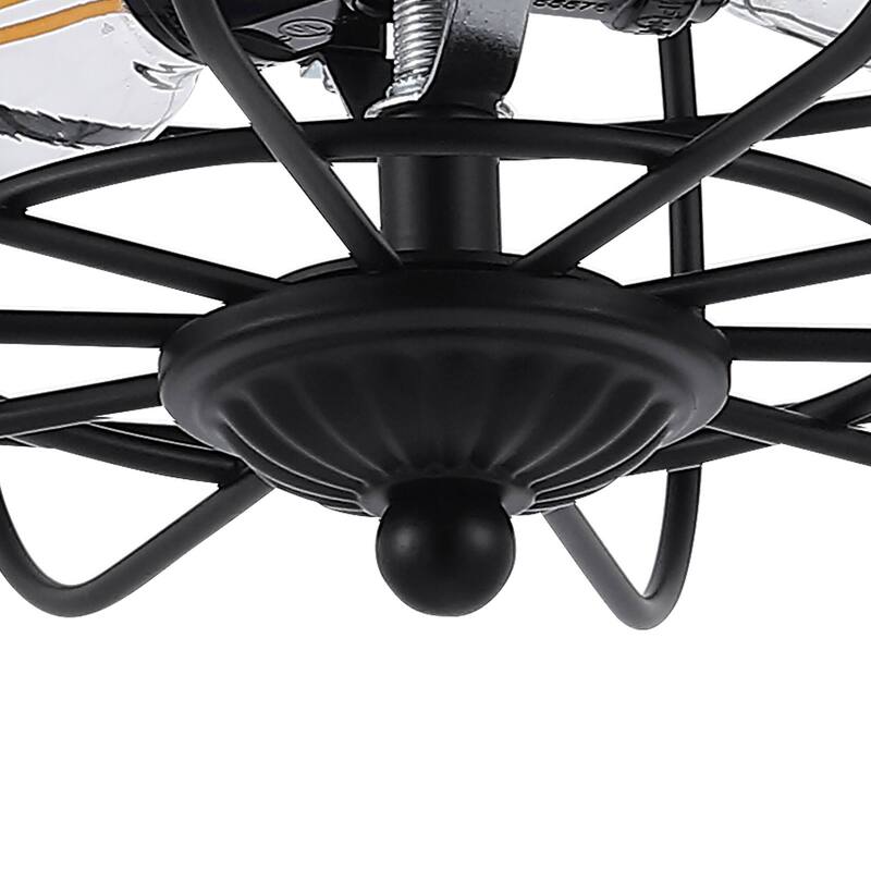 Black Retro Industrial Style Flush Mount Ceiling Light