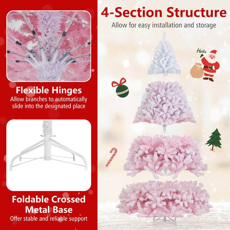 Costway 5/6/7/8 FT Artificial Christmas Tree with 180/250/350/470 Warm - See Details