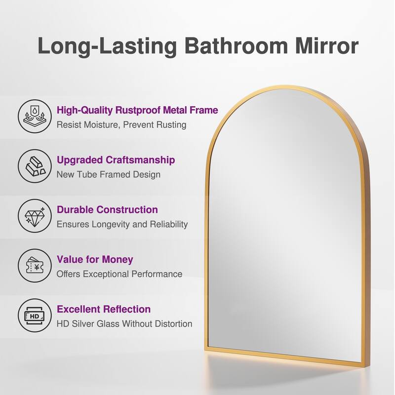 Modern Arch Wall Mirrors for Bathroom Vanity Mirror(Set of 2) - 36*24