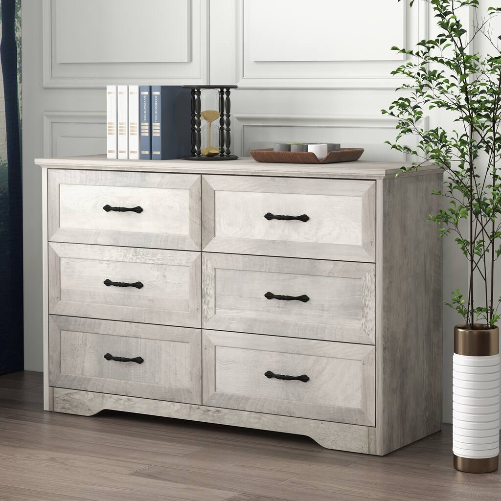 Farmhouse Grey Dresser Closet Storage Tower Organizer for Bedroom