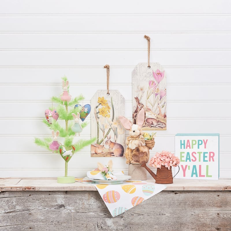 Happy Easter Y'All Wood Block Shelf Sitter Centerpiece