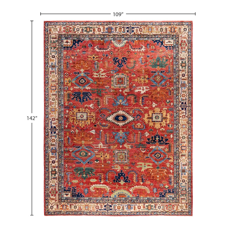 Serapi One-of-a-Kind Hand-Knotted Area Rug - Red - 9' 1" x 11' 10"