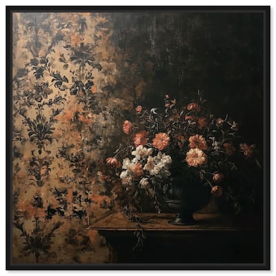 Dark Floral Elegance Canvas by Art Remedy