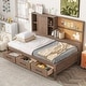 preview thumbnail 1 of 24, Twin Lounge Daybed with 3-Drawers, Cork Board, USB Ports and Storage Shelves, Antique Wood Antique Wood