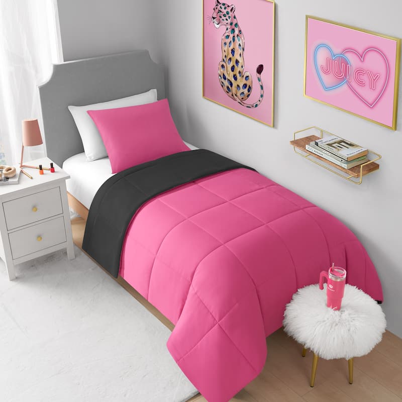 Juicy Couture Box Stitch Reversible Comforter Sets