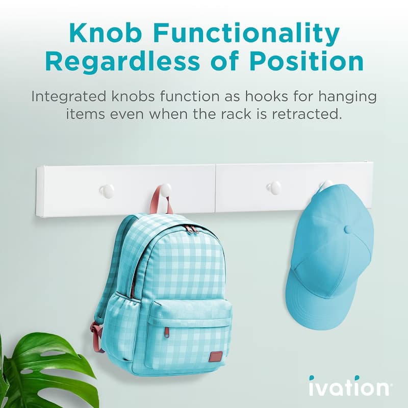 Ivation Retractable Wall Mounted Clothes Drying Rack - Foldable Laundry Drying Rack for Clothing