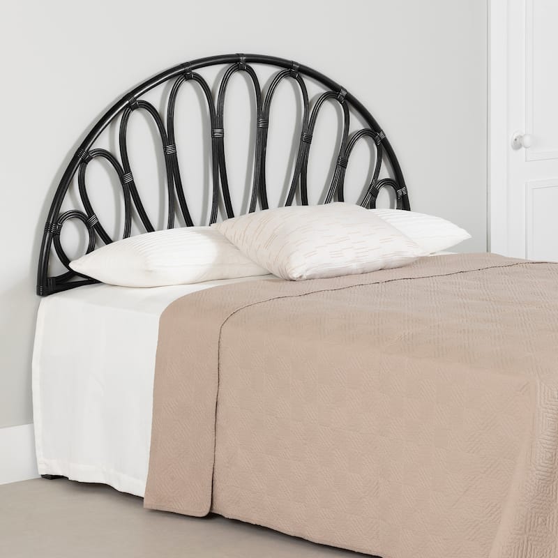 South Shore Hoya Wall-Mounted Headboard Flower Petals - Black