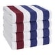 preview thumbnail 21 of 64, American Soft Linen,100% Cotton 4 Pack Beach Towels, 30 x 60 Cabana Striped Pool Towels Navy Bordeaux