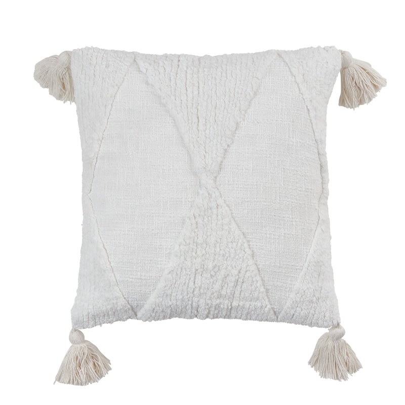 Tufted Diamond Pillow With Tassels