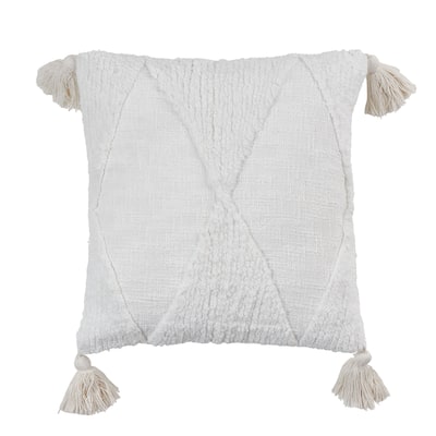 Tufted Diamond Pillow With Tassels