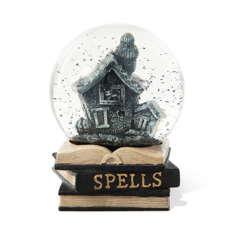 Glitzhome 100mm Halloween Polyresin Haunted House Water Globe - Multi