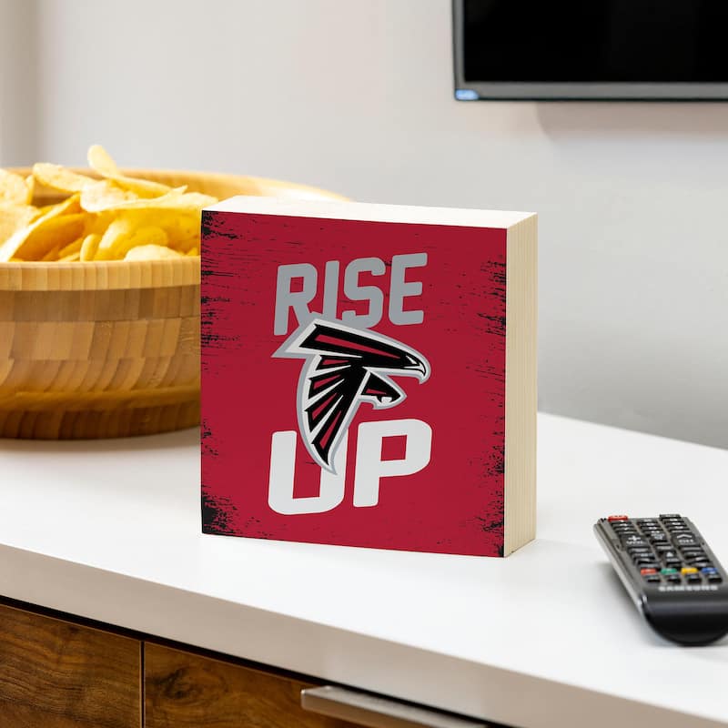 Atlanta Falcons Wooden Tabletop Mantel Shelf Sign - 6" x 6"