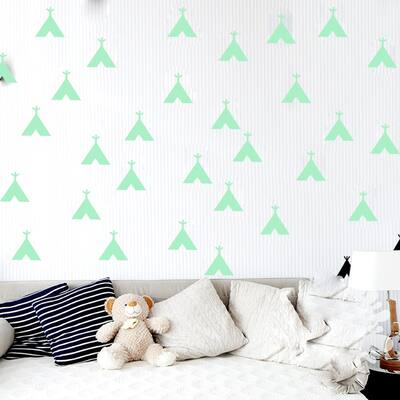 Walplus Peel and Stick Glow In The Dark Small Tent Wall Sticker Home Room Decor