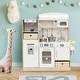 preview thumbnail 1 of 7, Kids Kitchen Playset with Adjustable LED Lights Removable Fabric Bins - 35.5" x 11.5" x 35.5" Kids