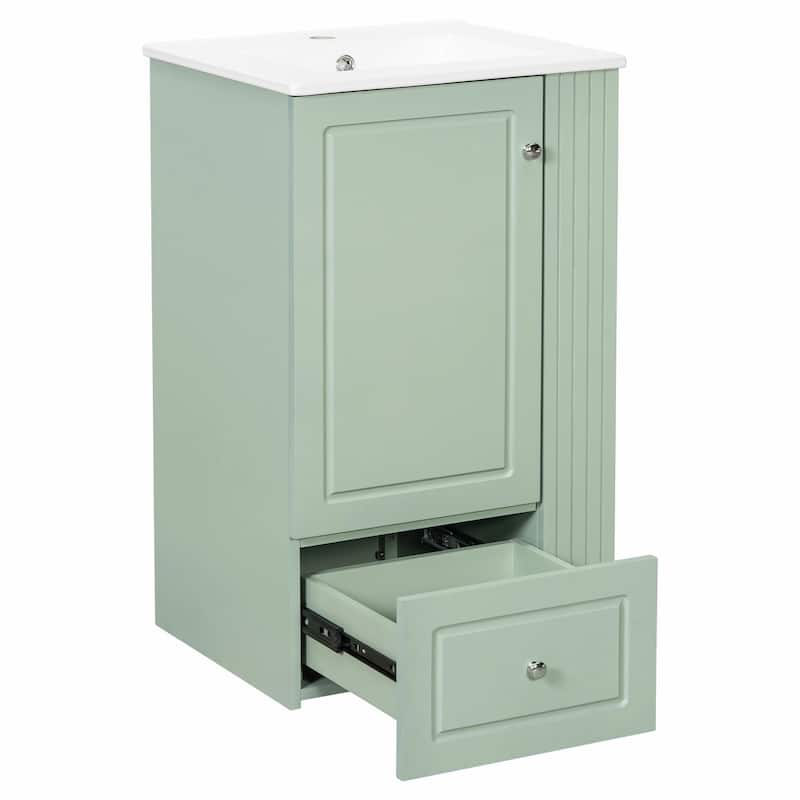 20" Freestanding Bathroom Vanity with Ceramic Sink