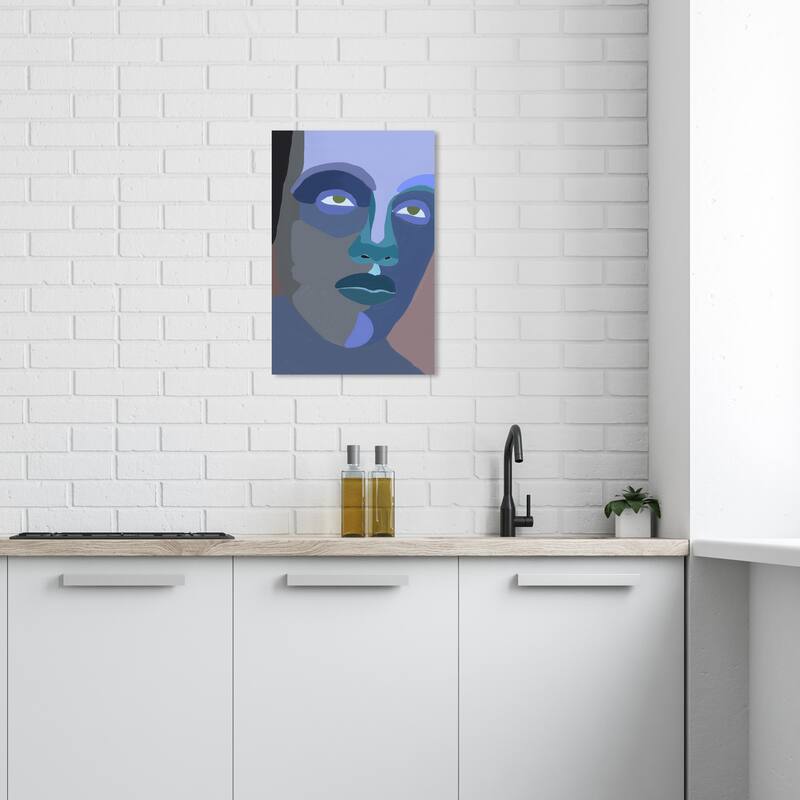 Wynwood Studio Canvas People and Portraits Lost in Blue Man Purple and Lavender Bohemian & Eclectic Wall Art Canvas Print - 24 x 16