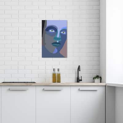 Wynwood Studio Canvas People and Portraits Lost in Blue Man Purple and Lavender Bohemian & Eclectic Wall Art Canvas Print