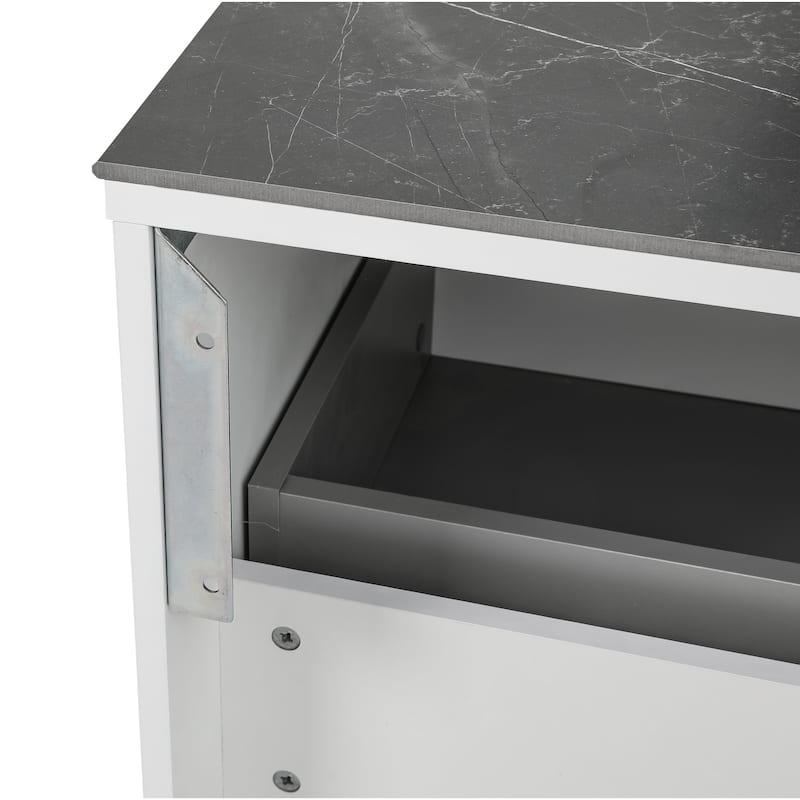 Modern Wall-Mount Bathroom Vanity with Washbasin Austin White Matte Non-Toxic MDF-40"-Simple 24"