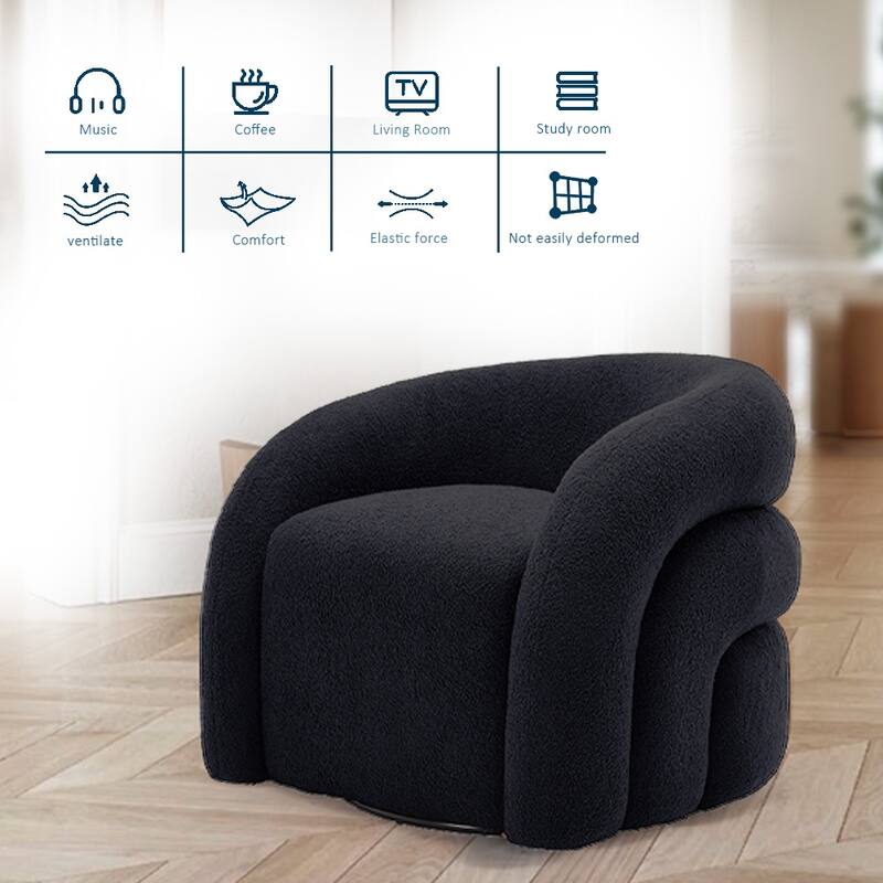 Upholstered Boucle Swivel Accent Chair
