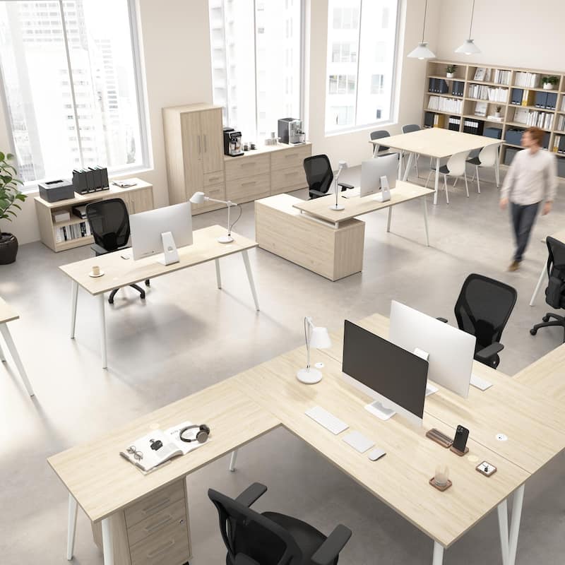 Bush Business Furniture Vista 60W Desk with Mobile File Cabinet
