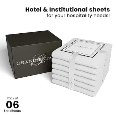 Grand Estate Hotel 100% Cotton 265 TC Super-Soft Pillowcase Set, White